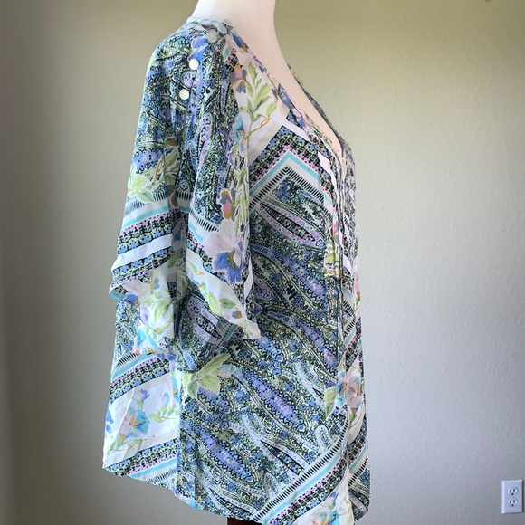 Anthropologie Maeve floral flutter sleeve top Sz Small— So Light & summery!!! - Picture 5 of 9